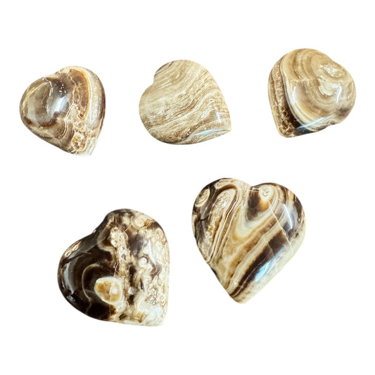 „Sorgenstein“ Aragonit Herz Geschliffen Handschmeichler