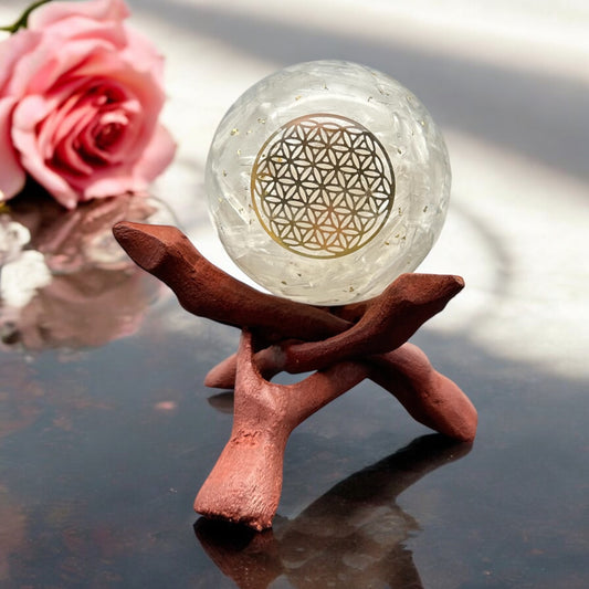 Holzfuss dunkel für Kristallkugeln ca 6-8cm