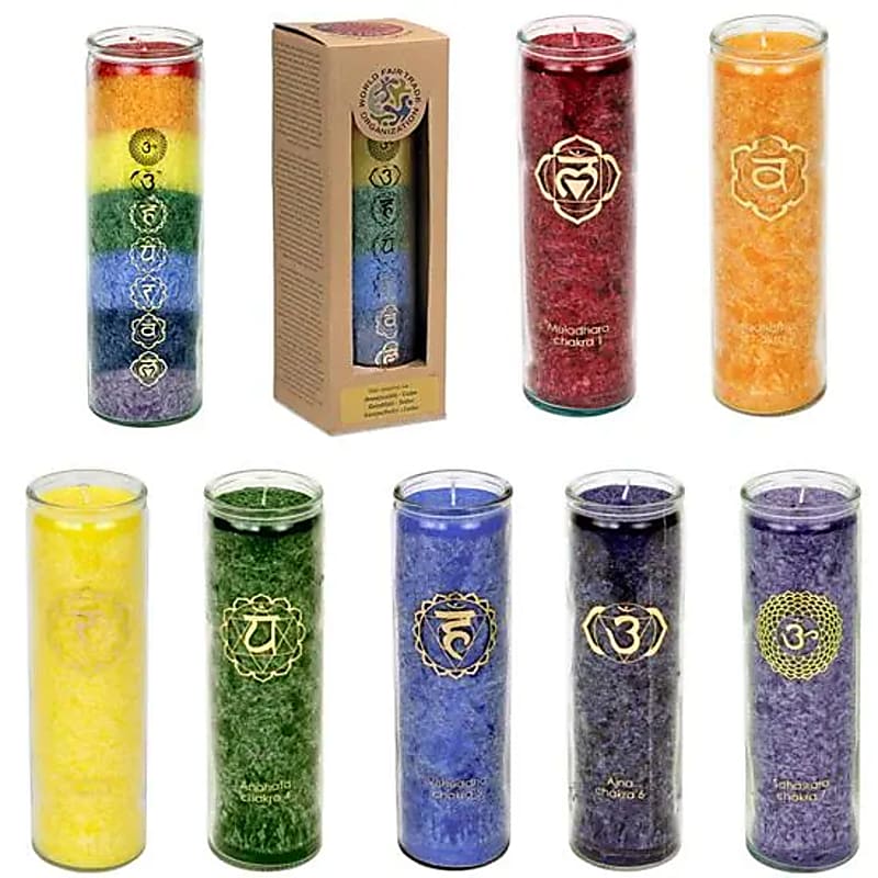 Chakra Kerzen 100 Stunden Stearin
